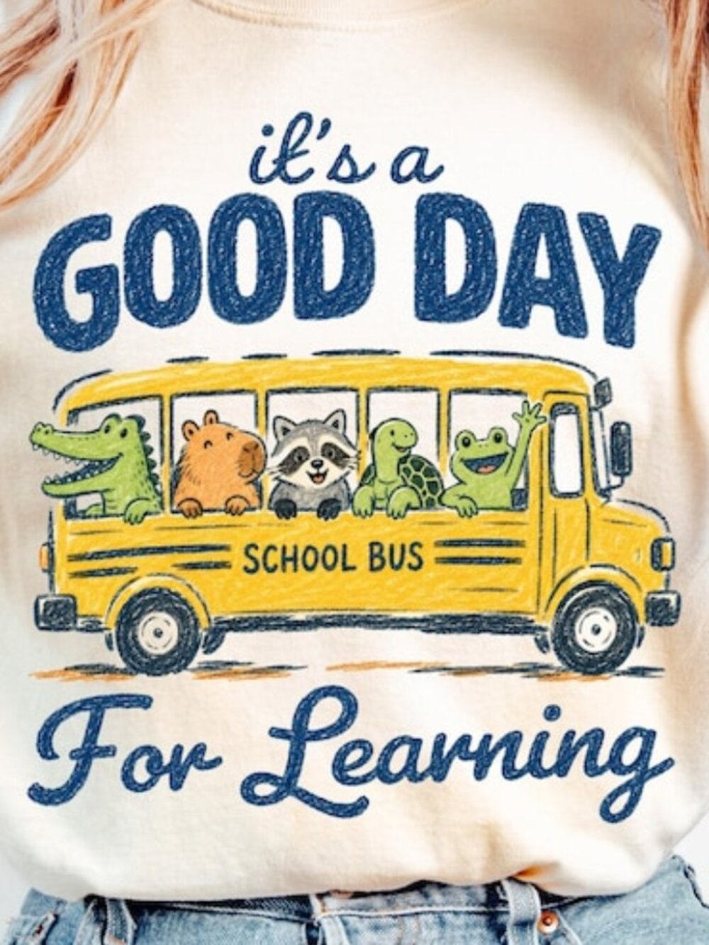 Good Day For Learning Shirt, Teacher School Bus Tee, Cute Teacher Shirt - Picture 2 of 4
